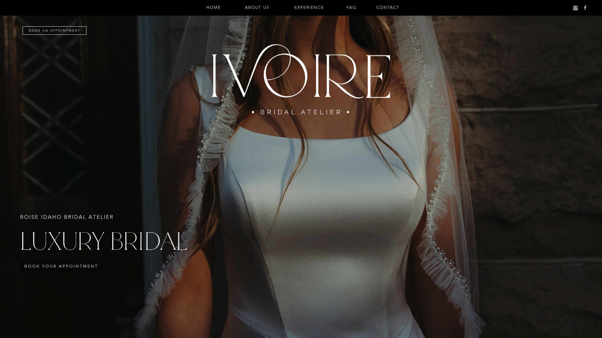 Ivoire Bridal Boise website homepage