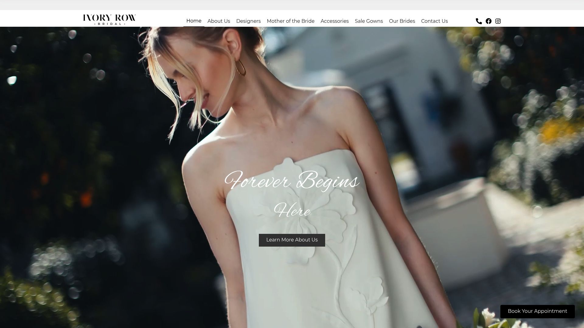 Ivory Row Bridal website
