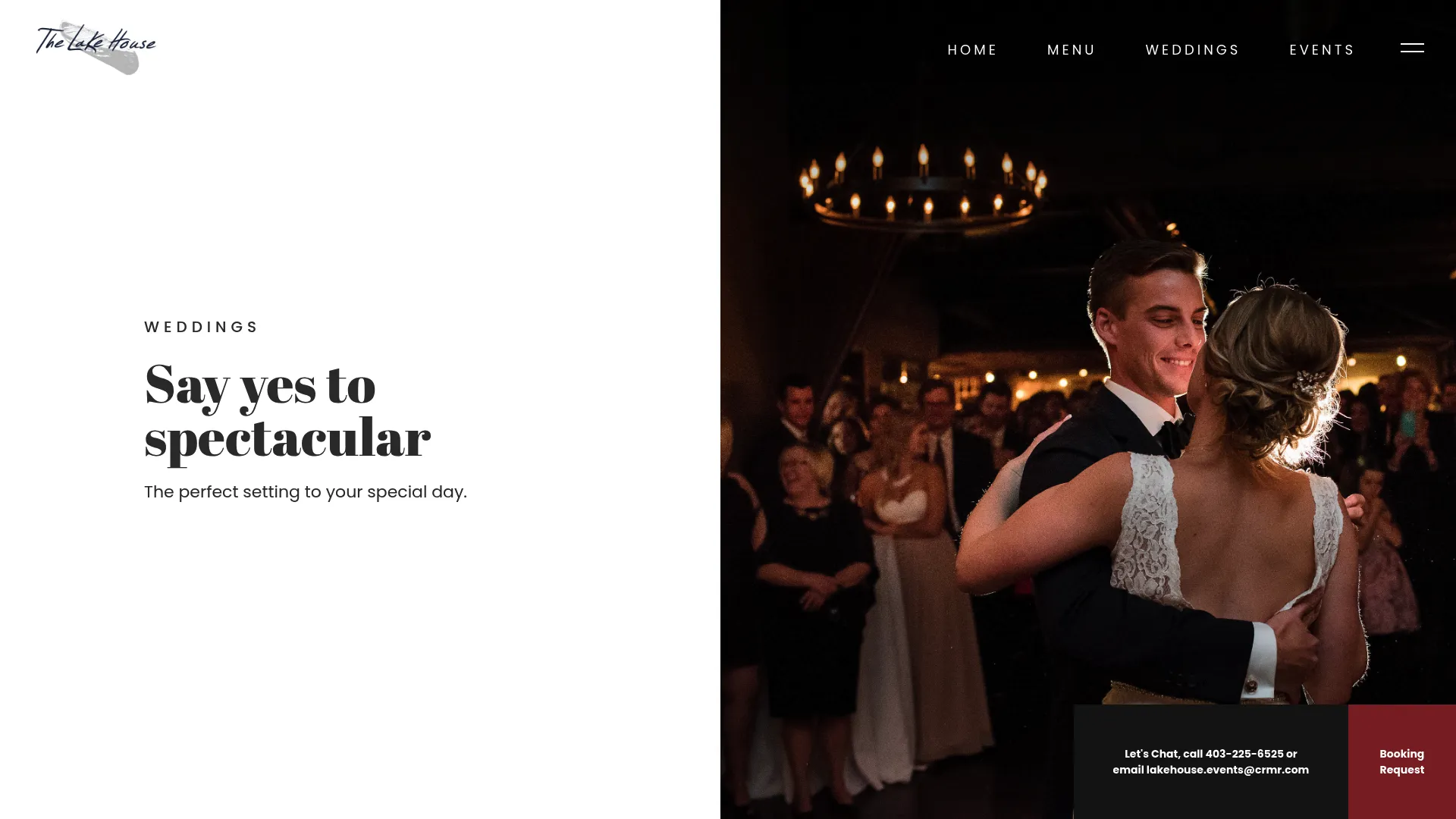 The Lake House Calgary wedding venue overlooking Lake Bonavista