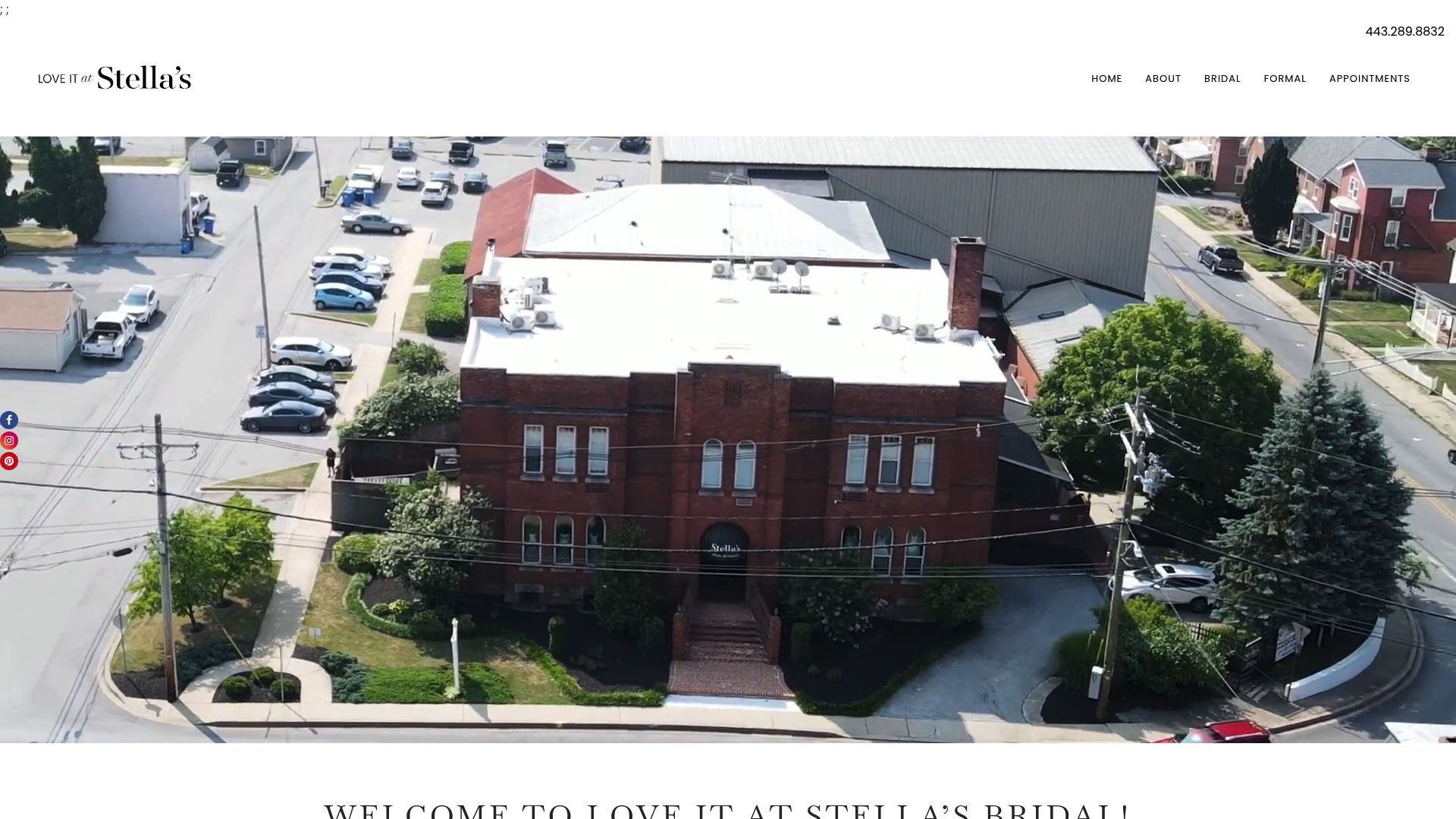 Love It at Stella's bridal boutique website