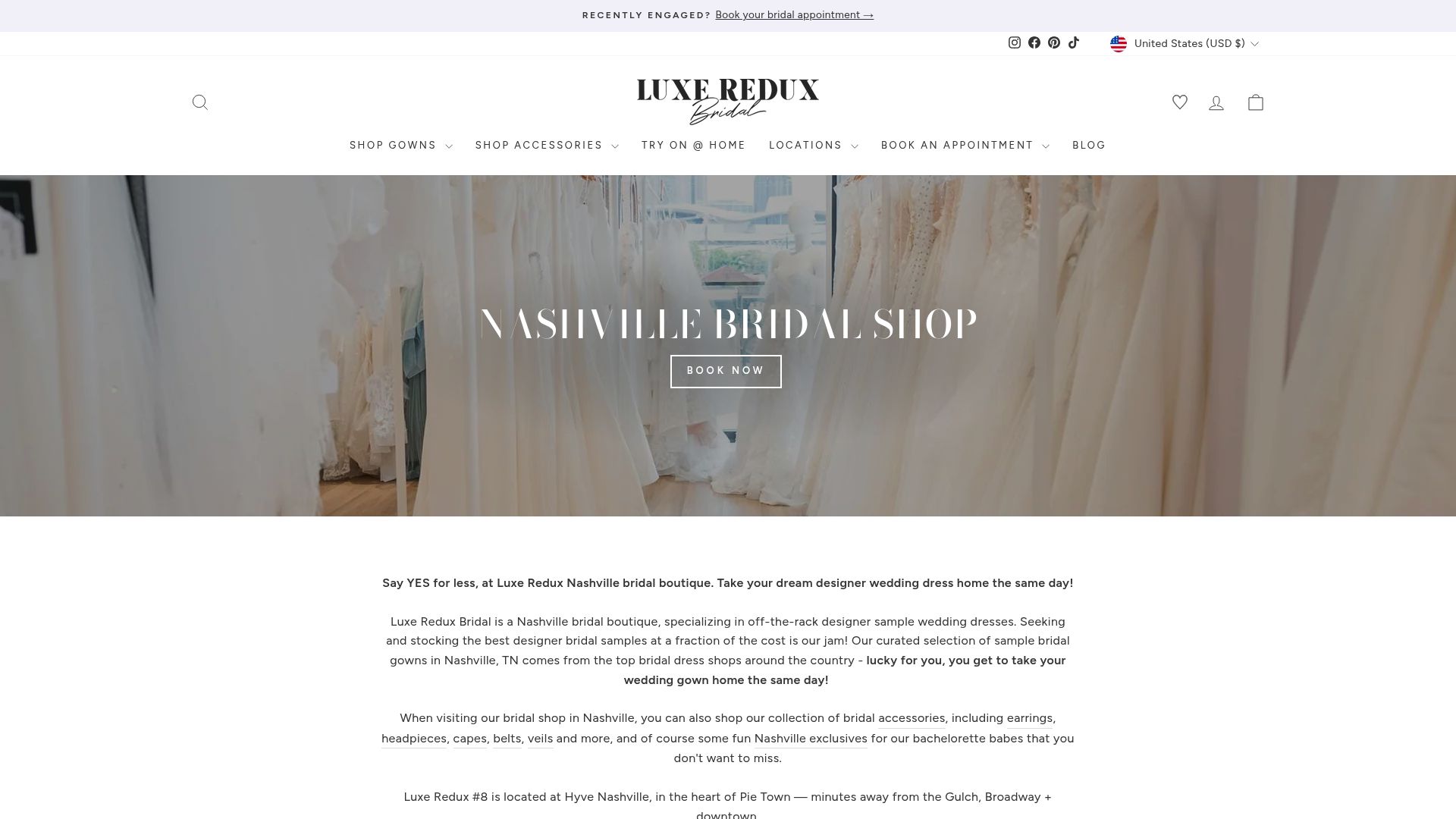 Luxe Redux Nashville sample sale bridal shop