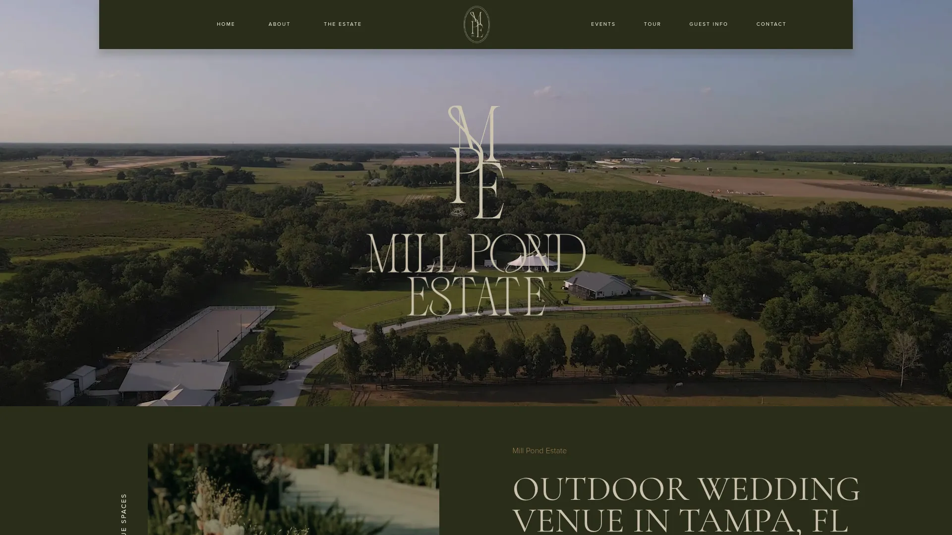 Mill Pond Estate wedding venue with outdoor ceremony space