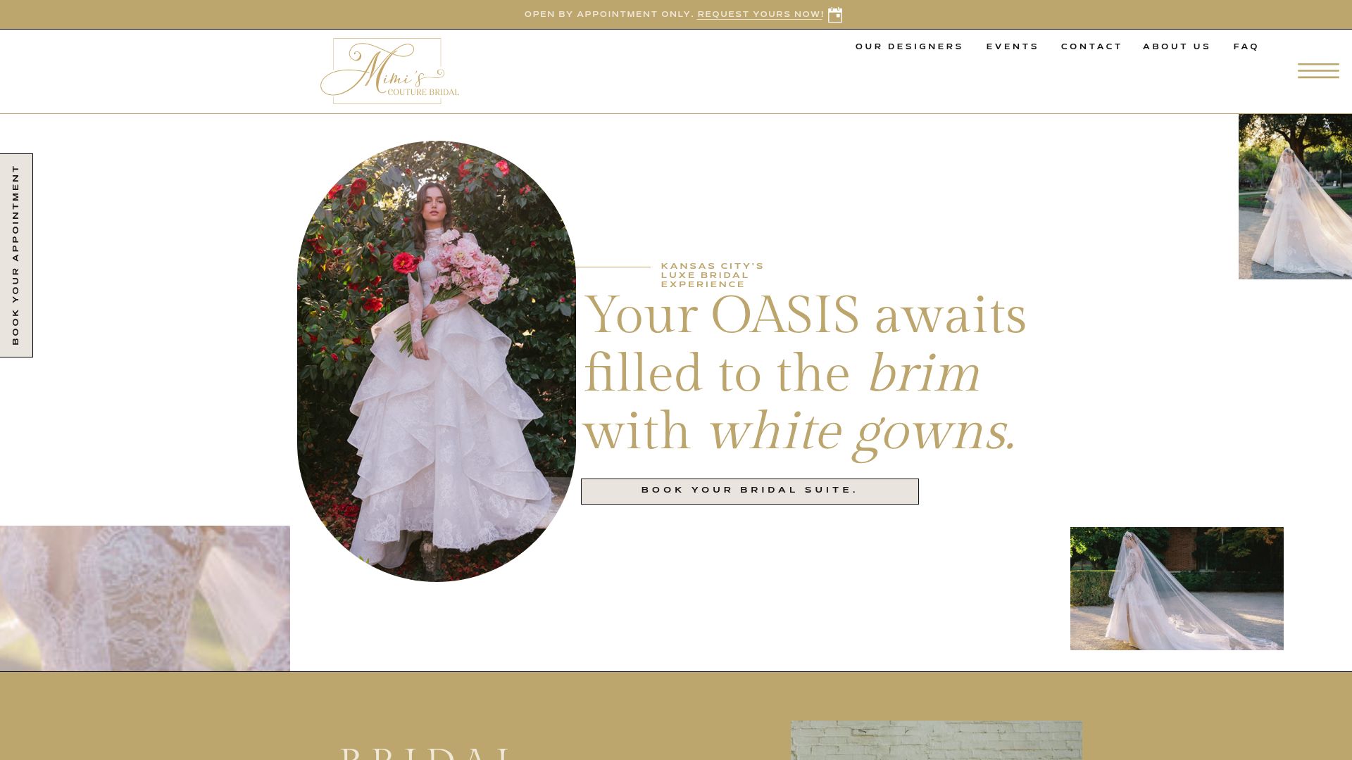 Mimi's Couture Bridal website homepage