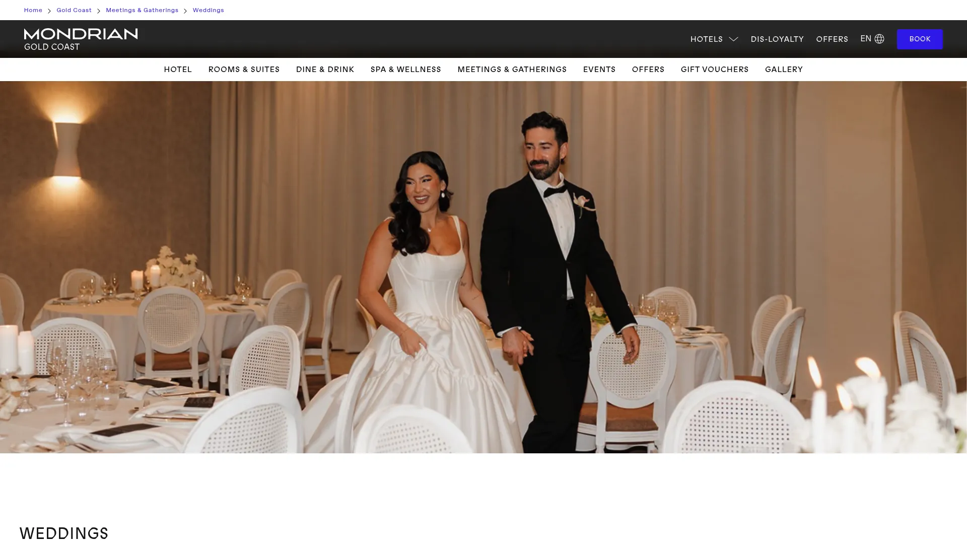 Mondrian Gold Coast contemporary coastal wedding venue design