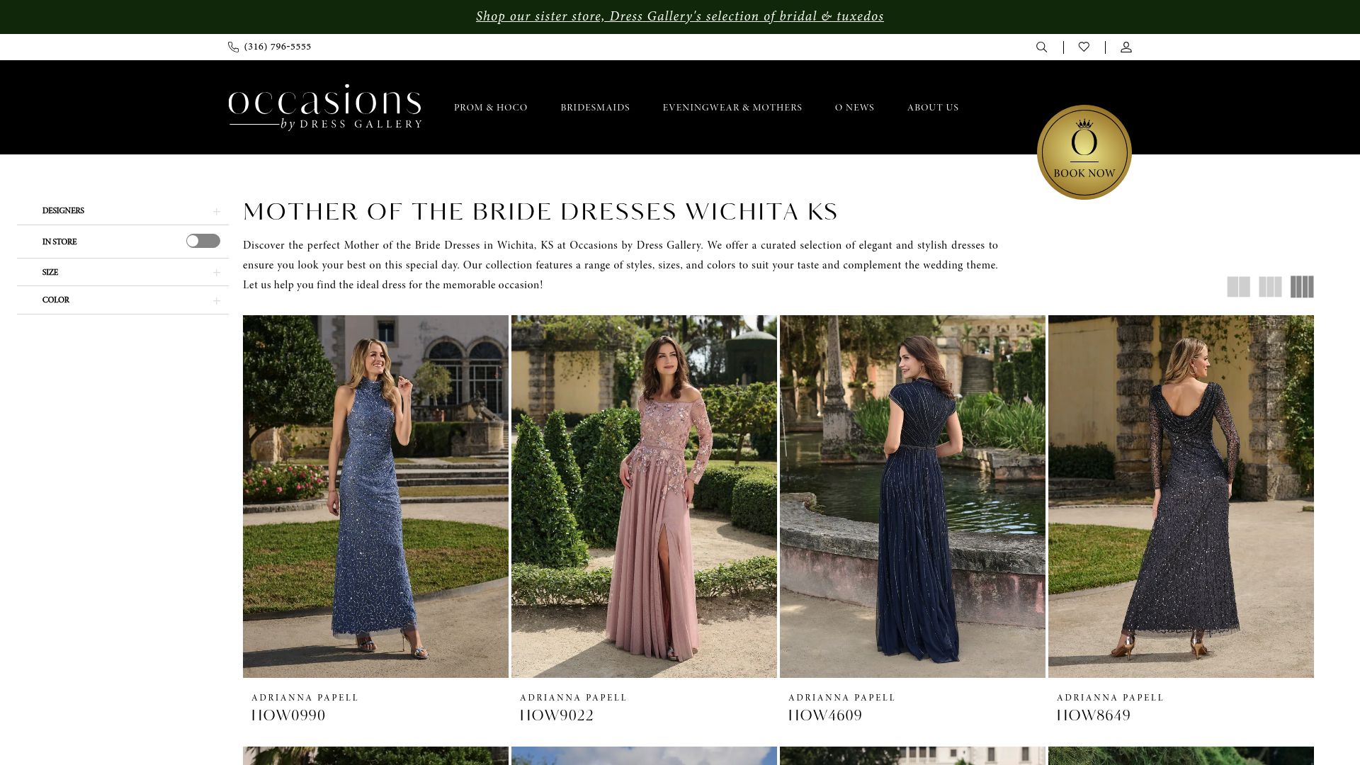 Occasions by Dress Gallery mother of bride dresses section