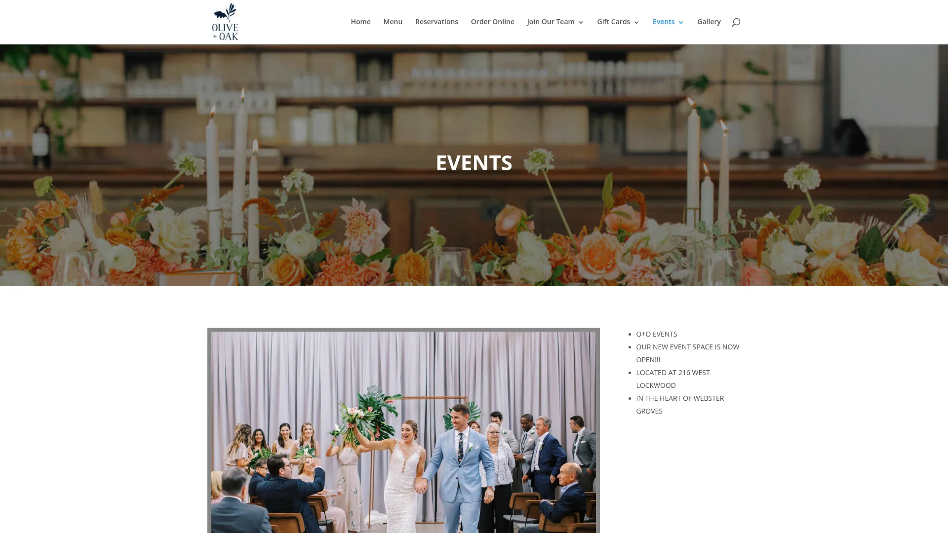 Olive + Oak Event Space modern dining hall setup