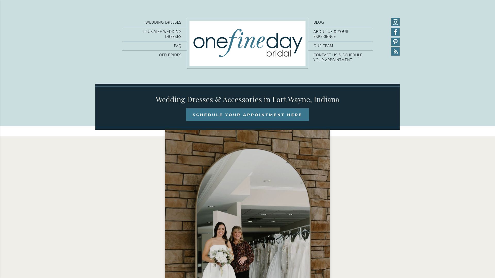 One Fine Day Bridal website homepage