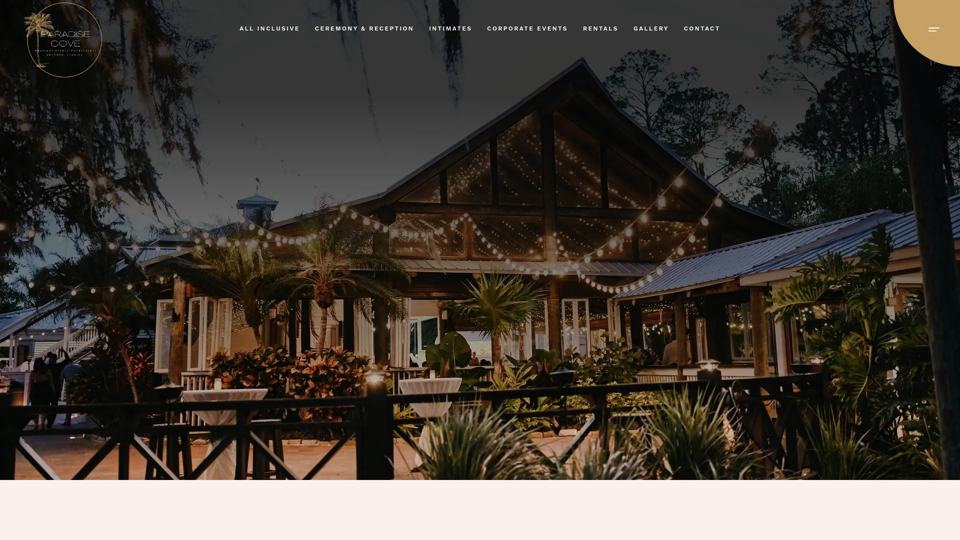 Paradise Cove Orlando lakeside wedding venue