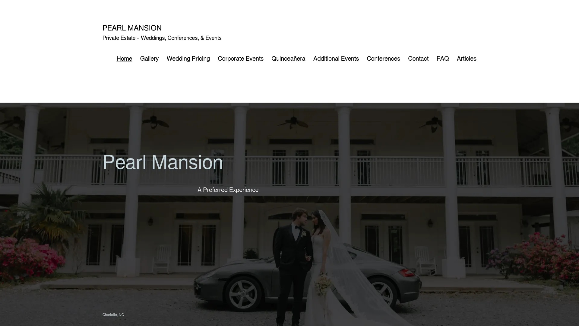 Pearl Mansion estate with lake and fountain