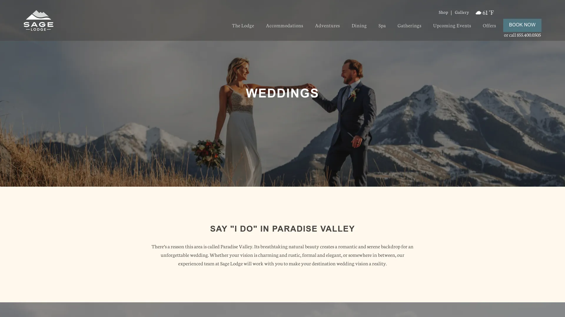 Sage Lodge luxury wedding venue Paradise Valley