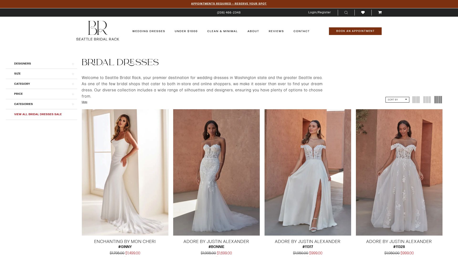 Seattle Bridal Rack discount dresses