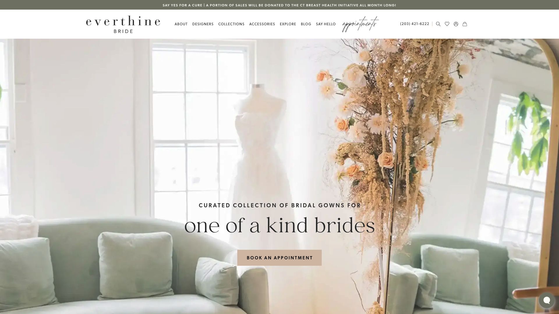 Everthine Bride boutique website