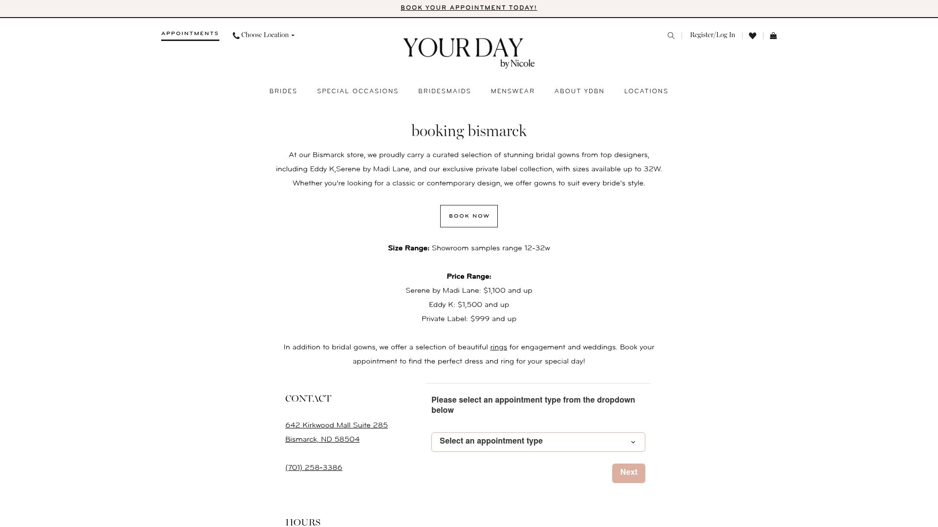 Your Day by Nicole boutique interior and dress displays