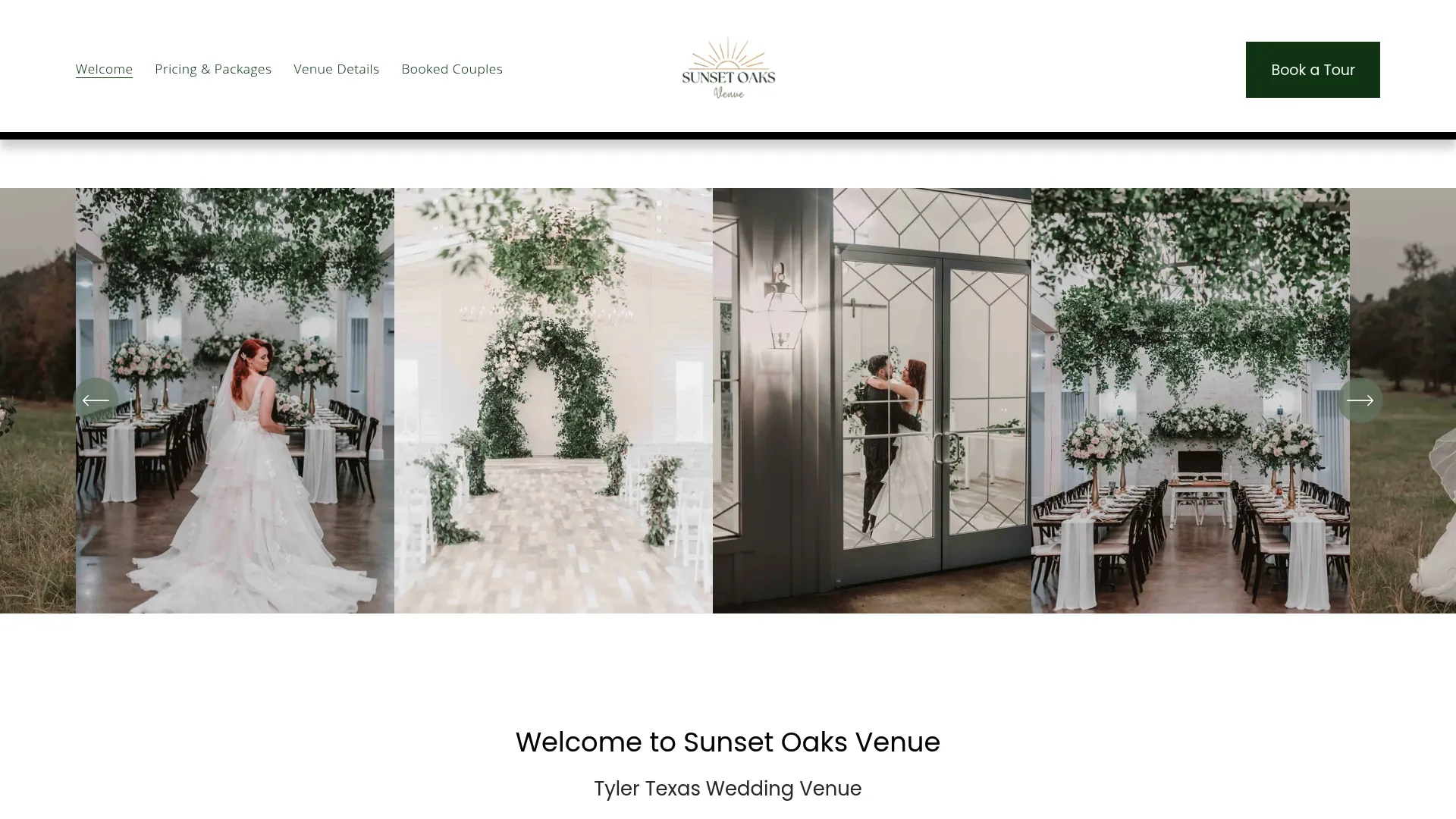 Sunset Oaks Venue hilltop ceremony site with panoramic East Texas views