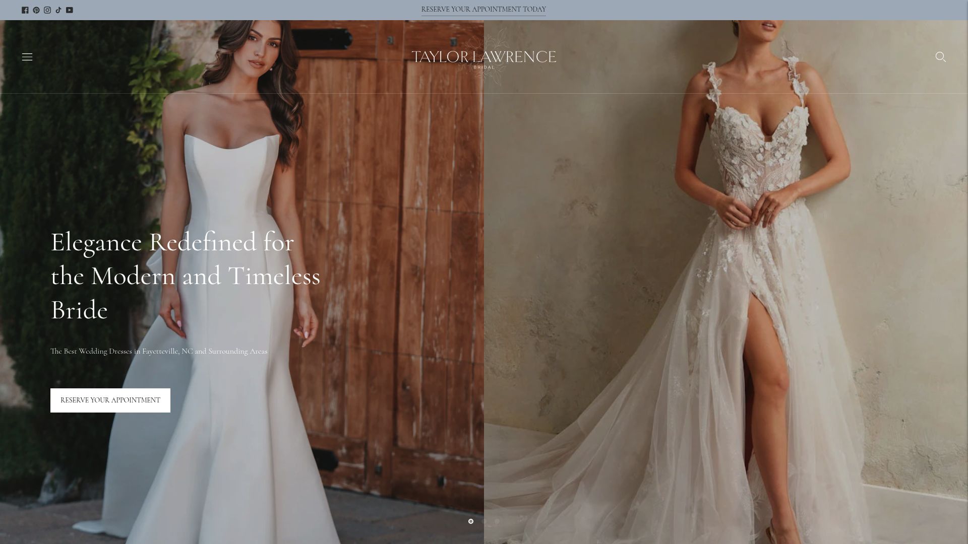 Taylor Lawrence Bridal website screenshot