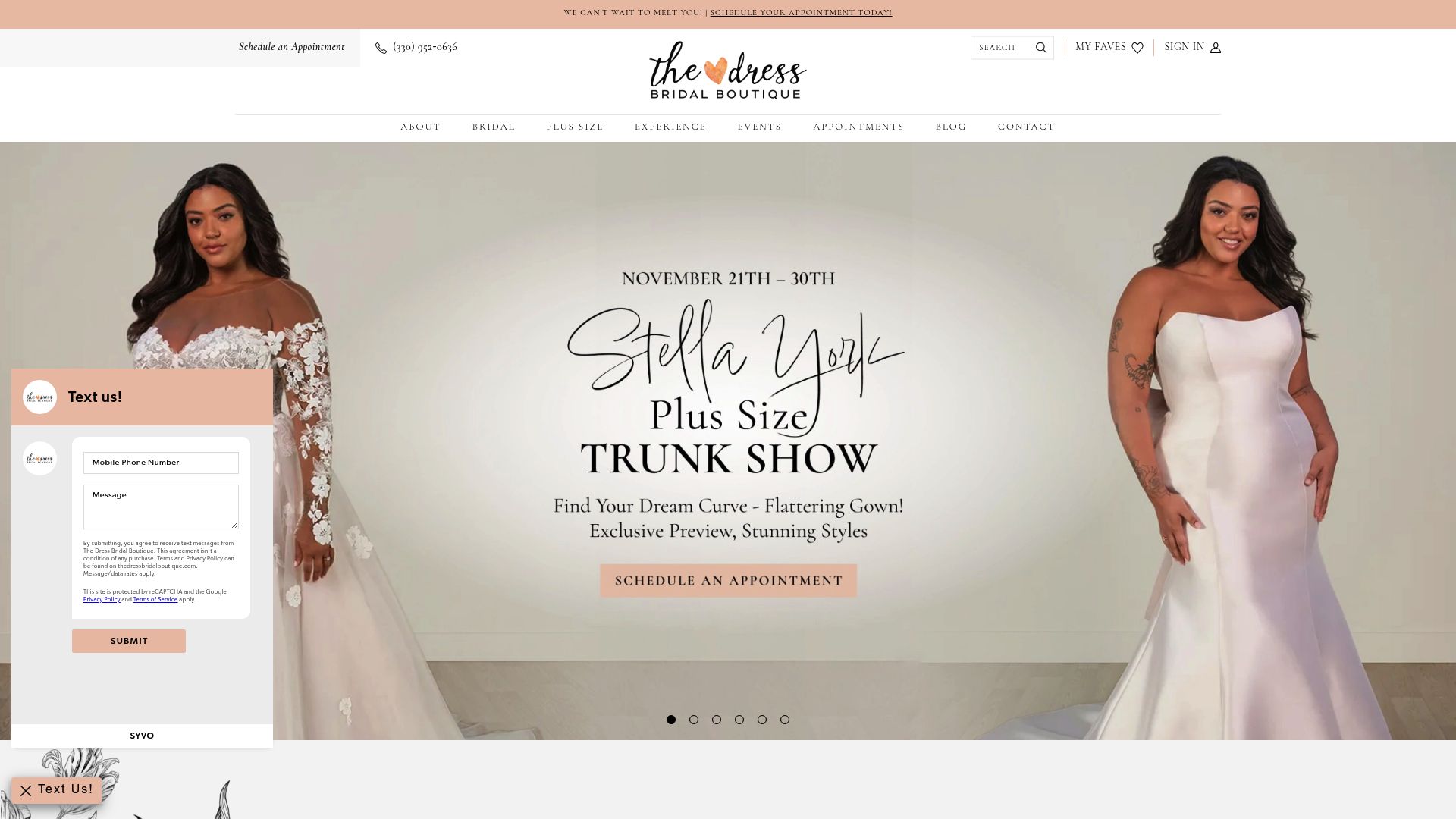 The Dress Bridal Boutique downtown Cleveland location website