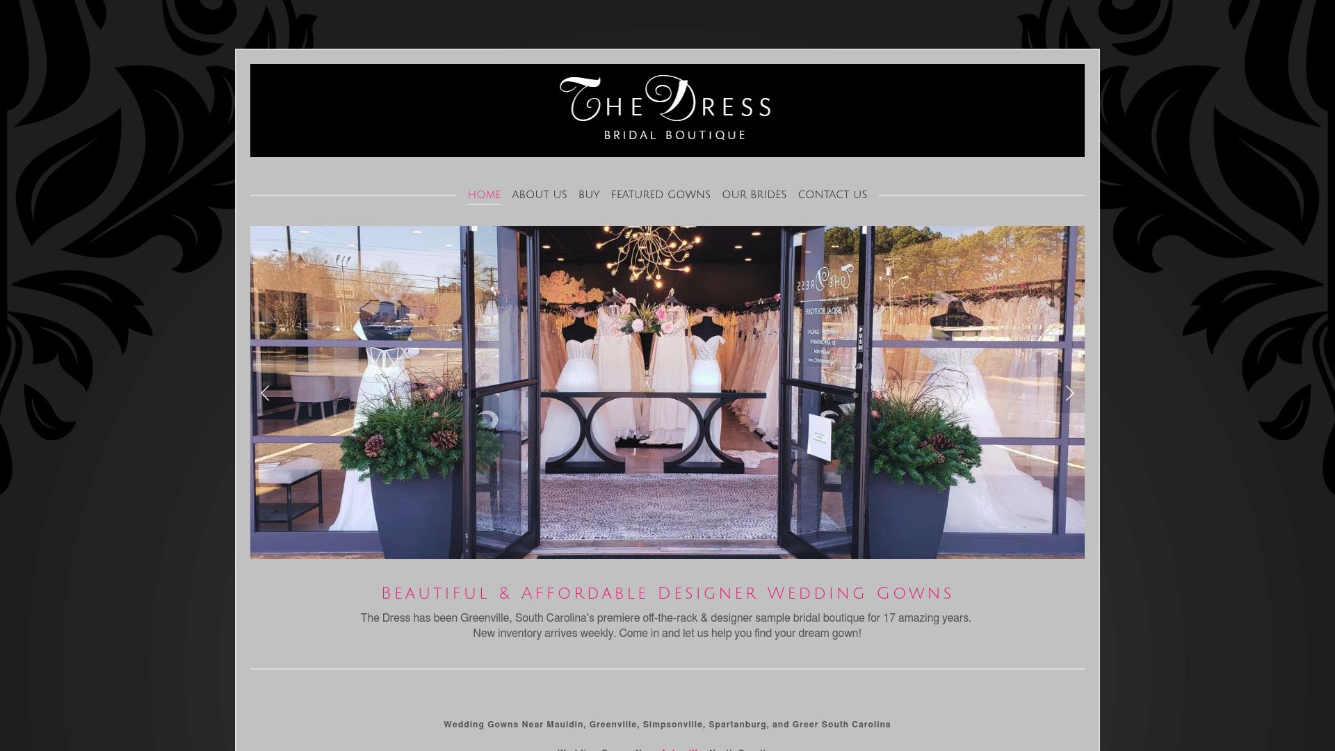 The Dress Bridal boutique showing off-the-rack dress selection