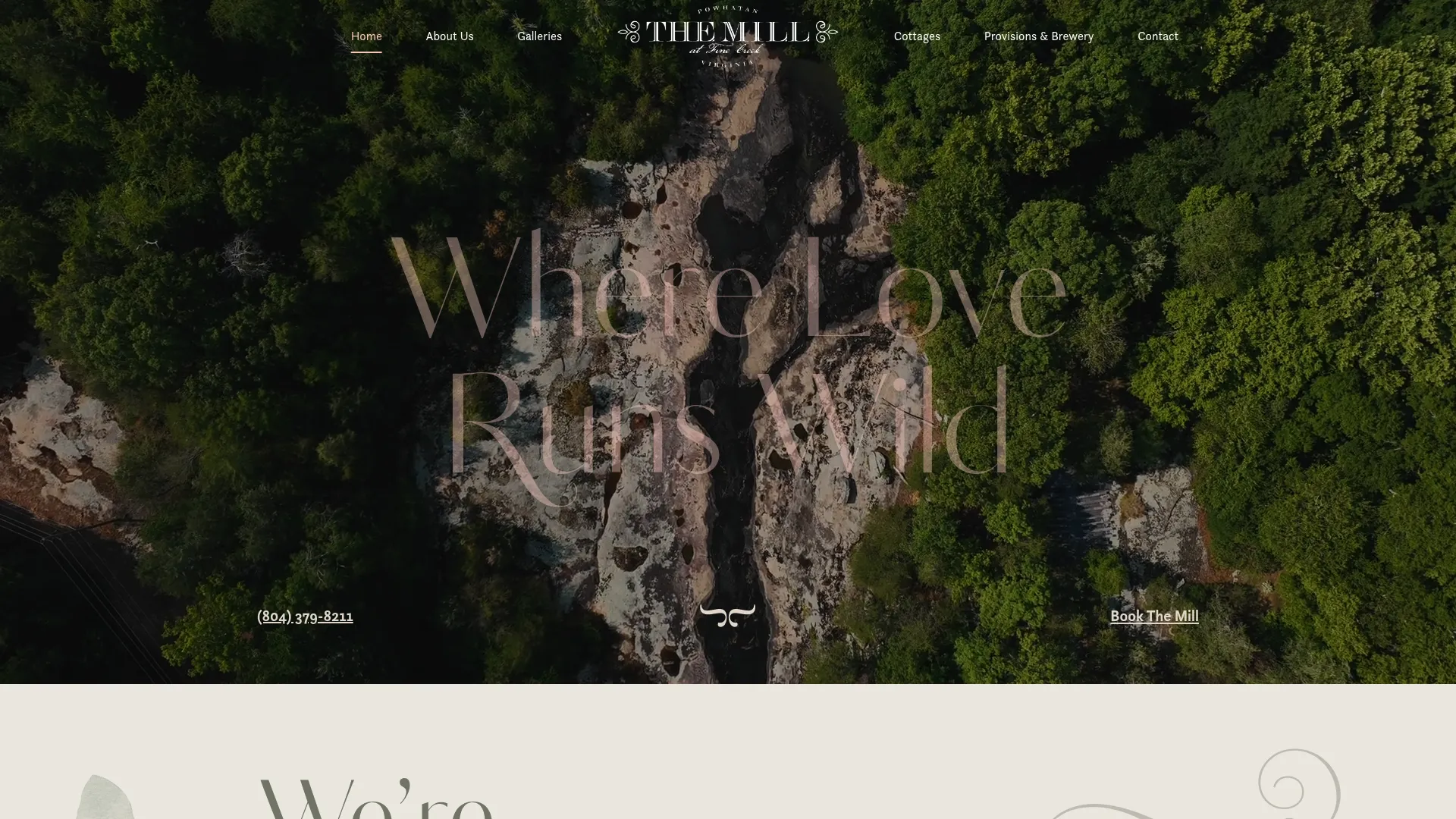 The Mill at Fine Creek historic grounds with guest cottages