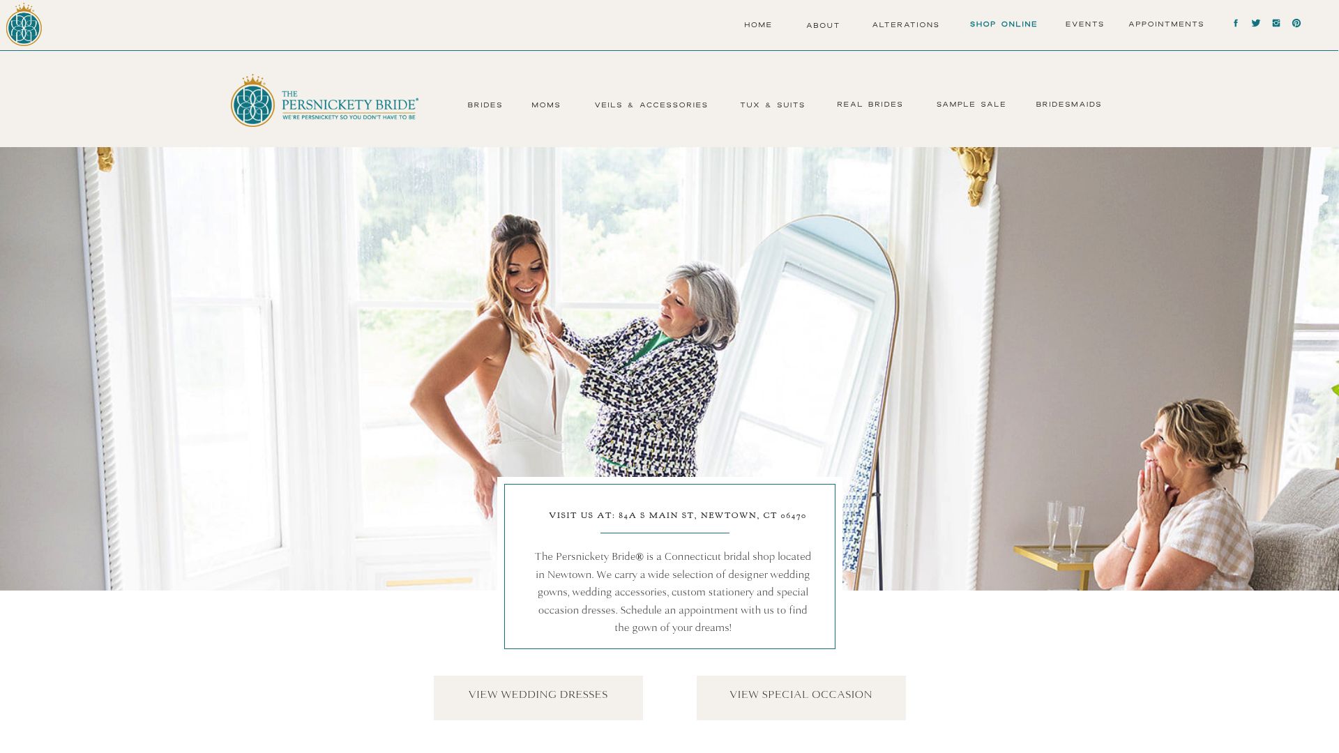 The Persnickety Bride boutique website