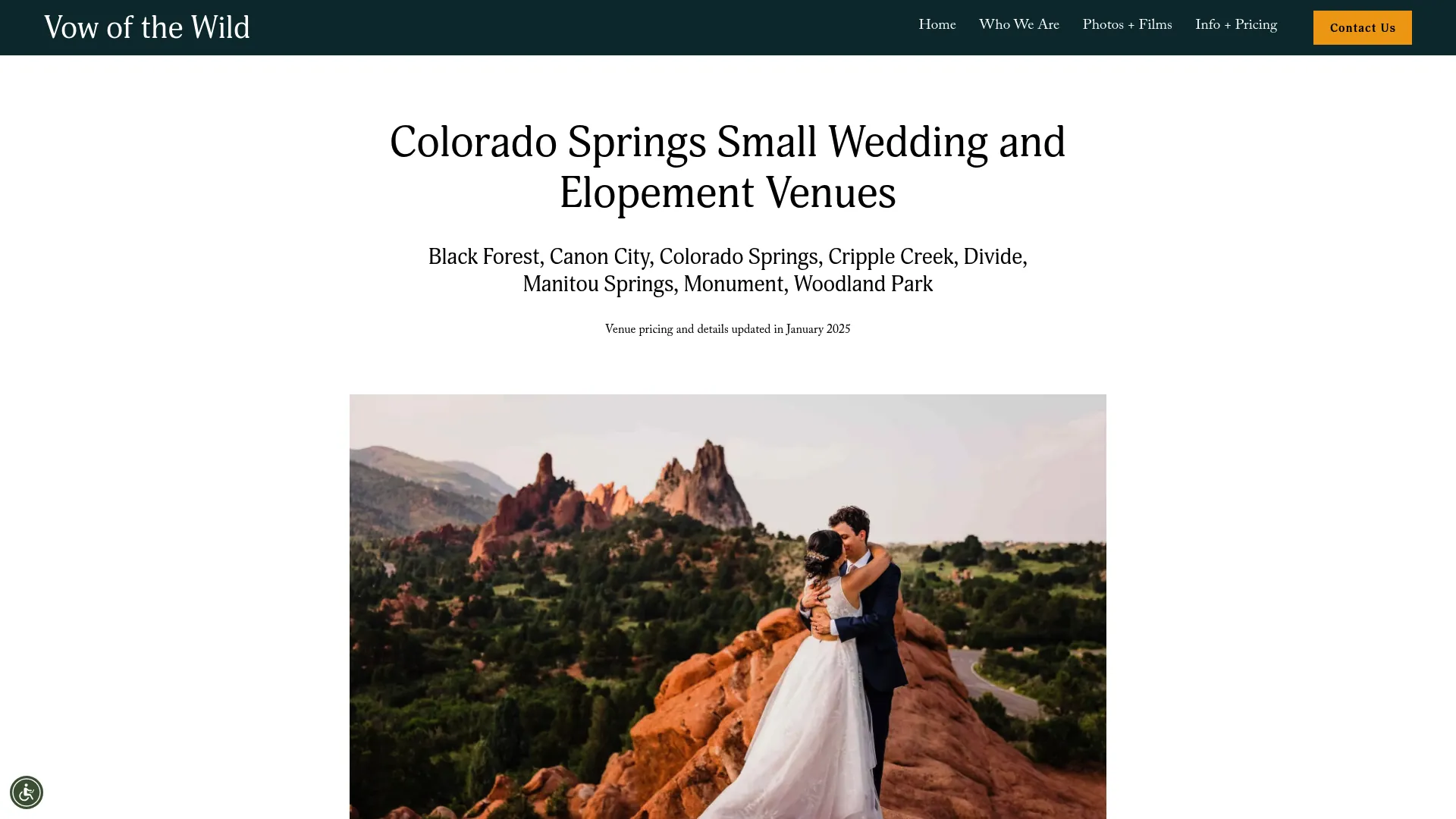 Hillside Gardens Southwest style wedding venue Colorado Springs