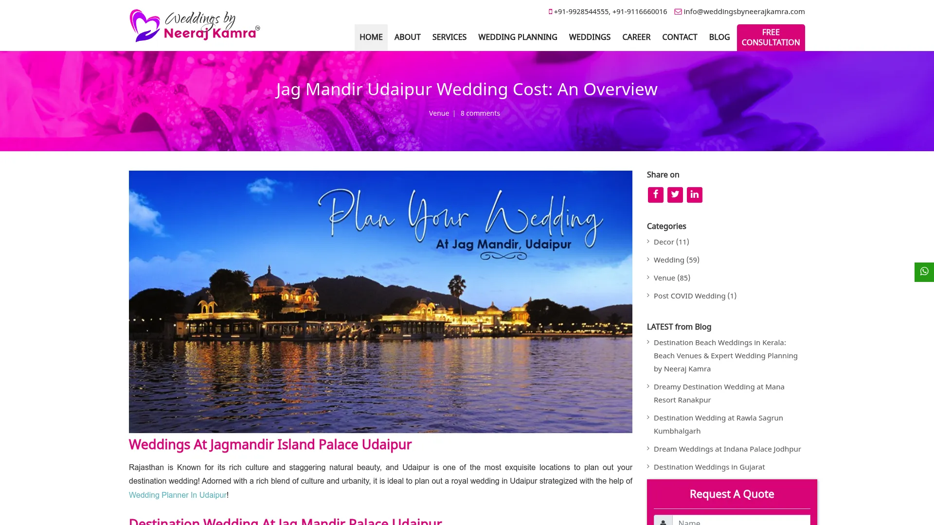 Jag Mandir Palace wedding venue