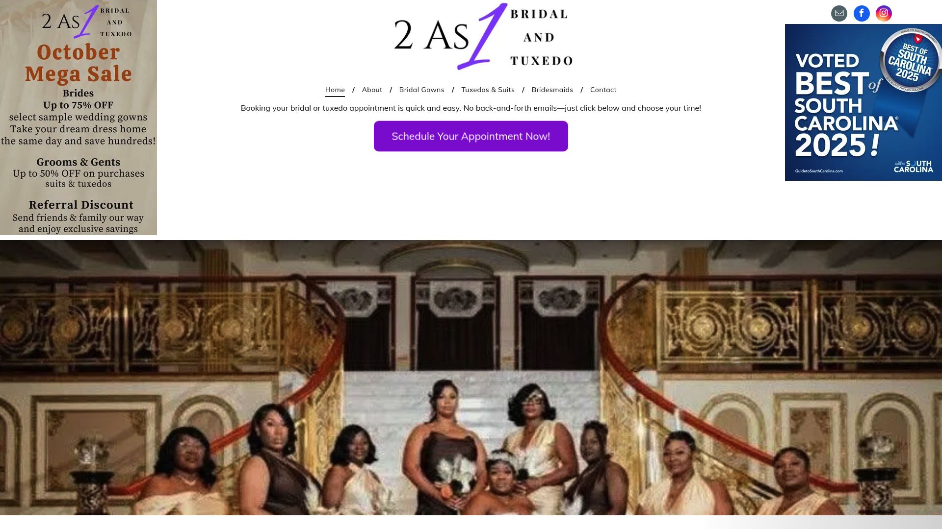 As One Bridal boutique interior showing elegant fitting areas and dress displays