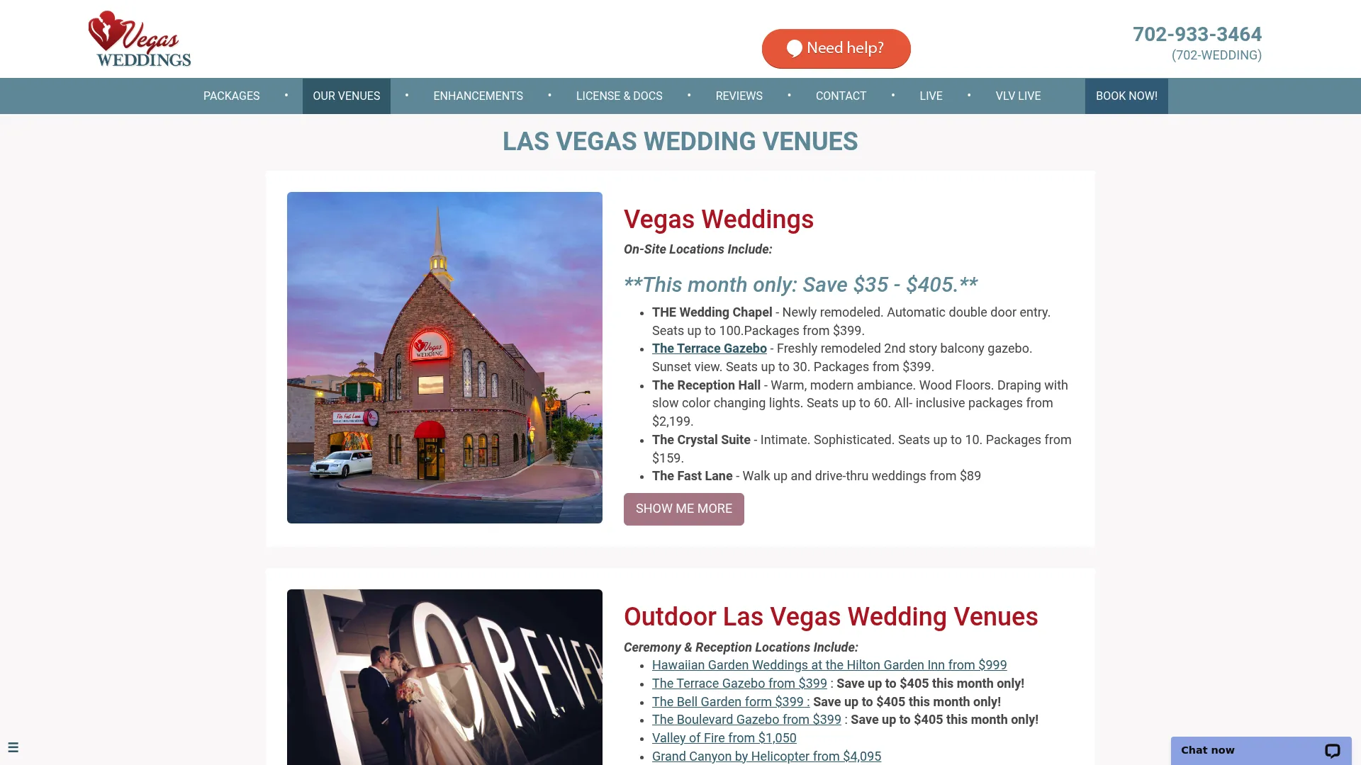 Chapel of the Flowers Las Vegas wedding venue