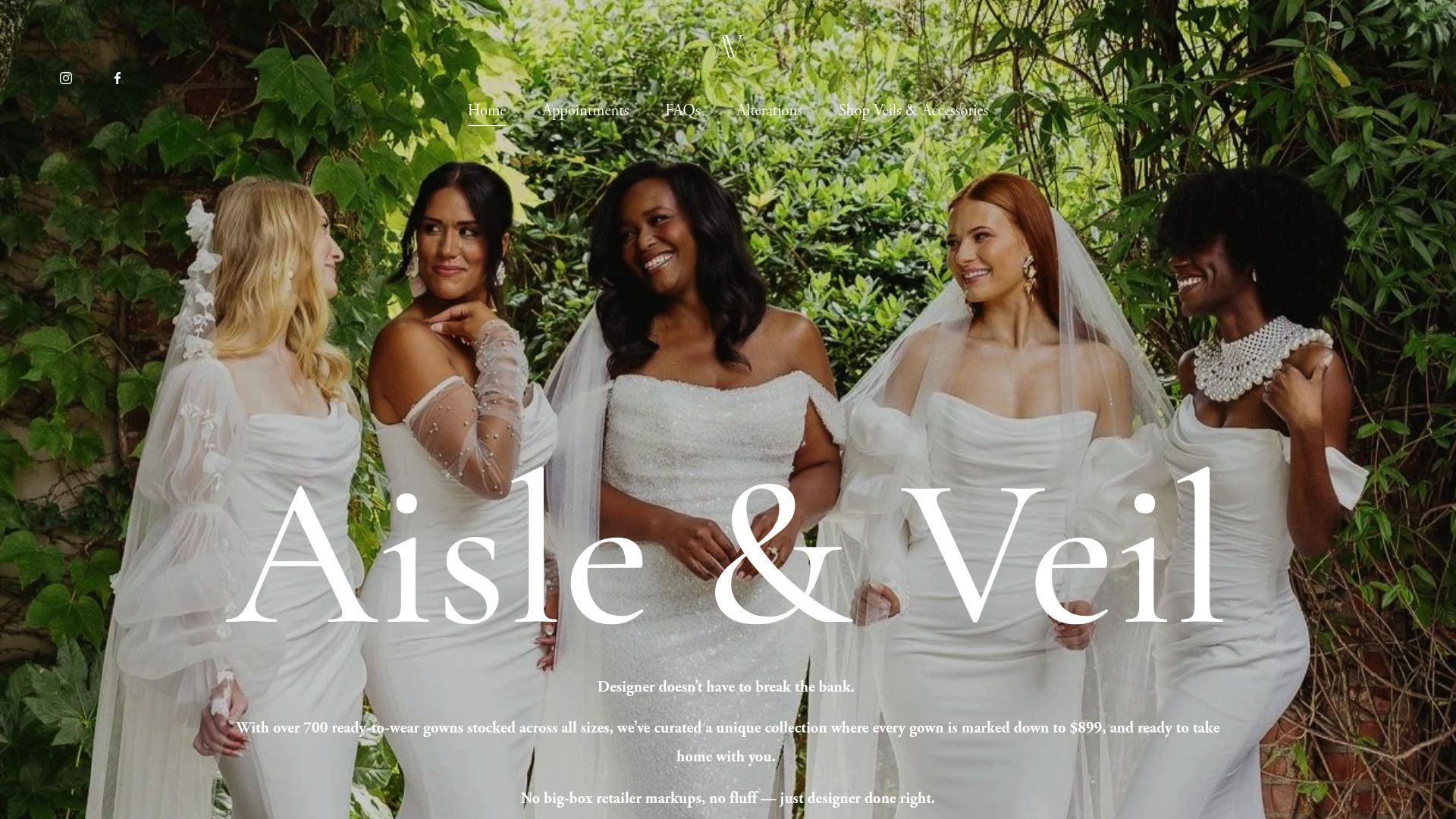 Aisle and Veil website screenshot
