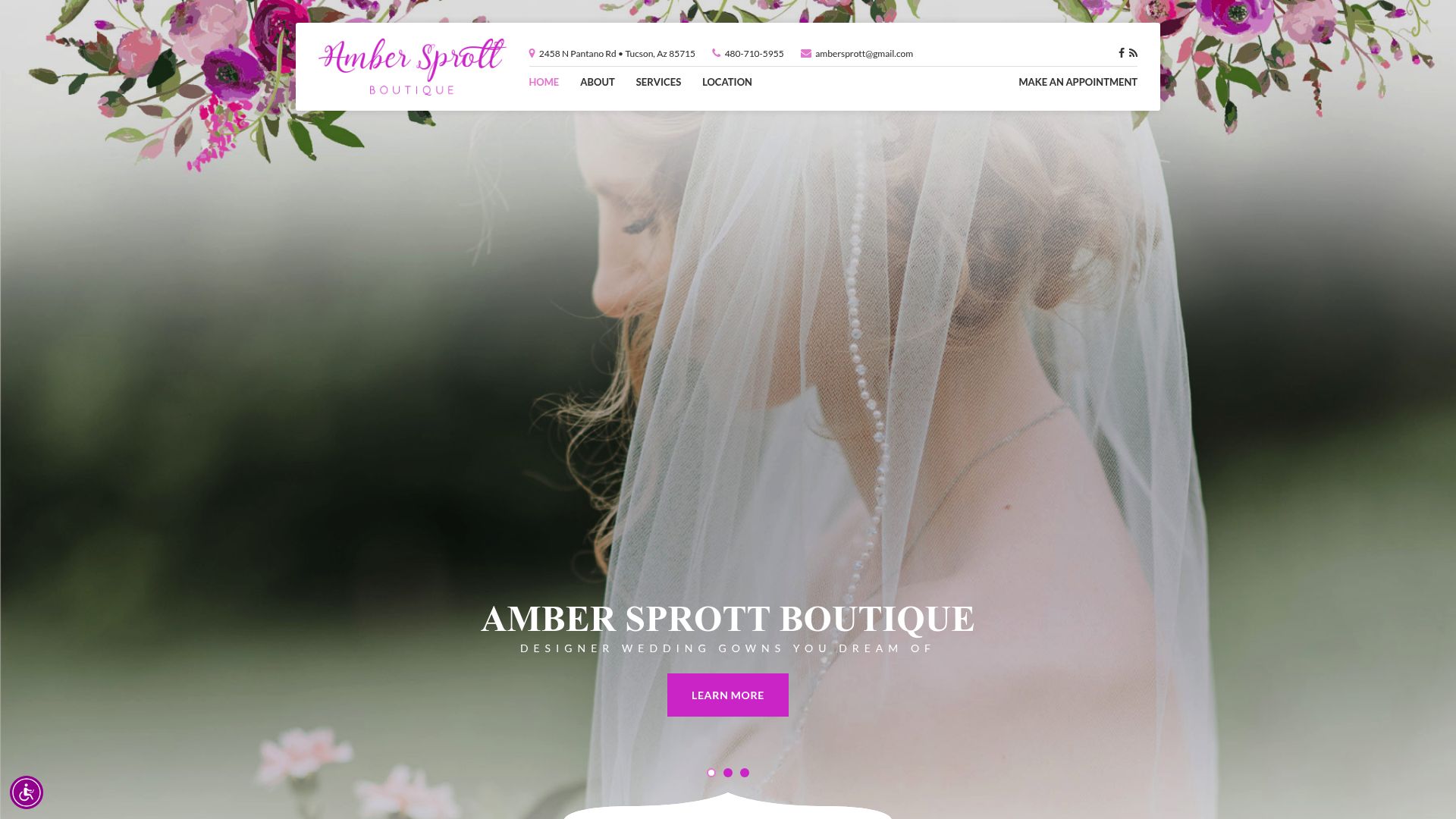 Amber Sprott Boutique Website Screenshot