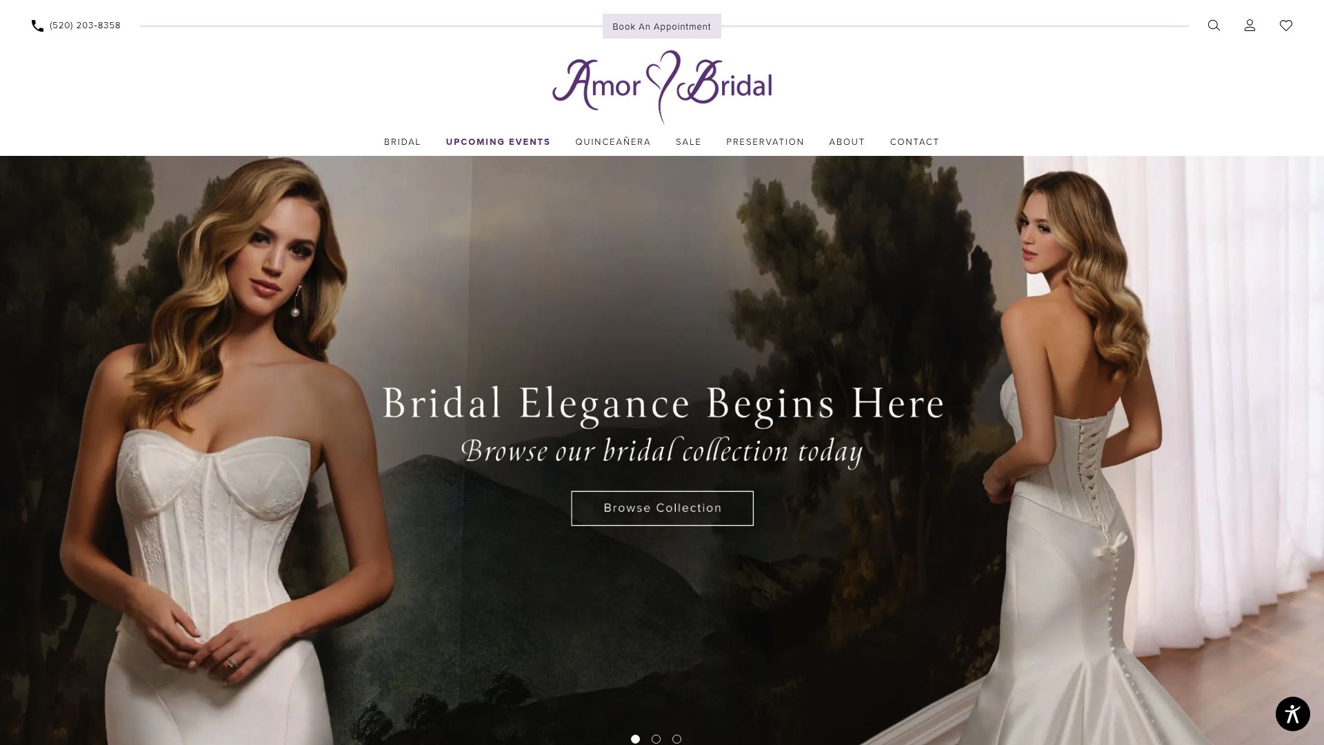 Amor Bridal Website Screenshot