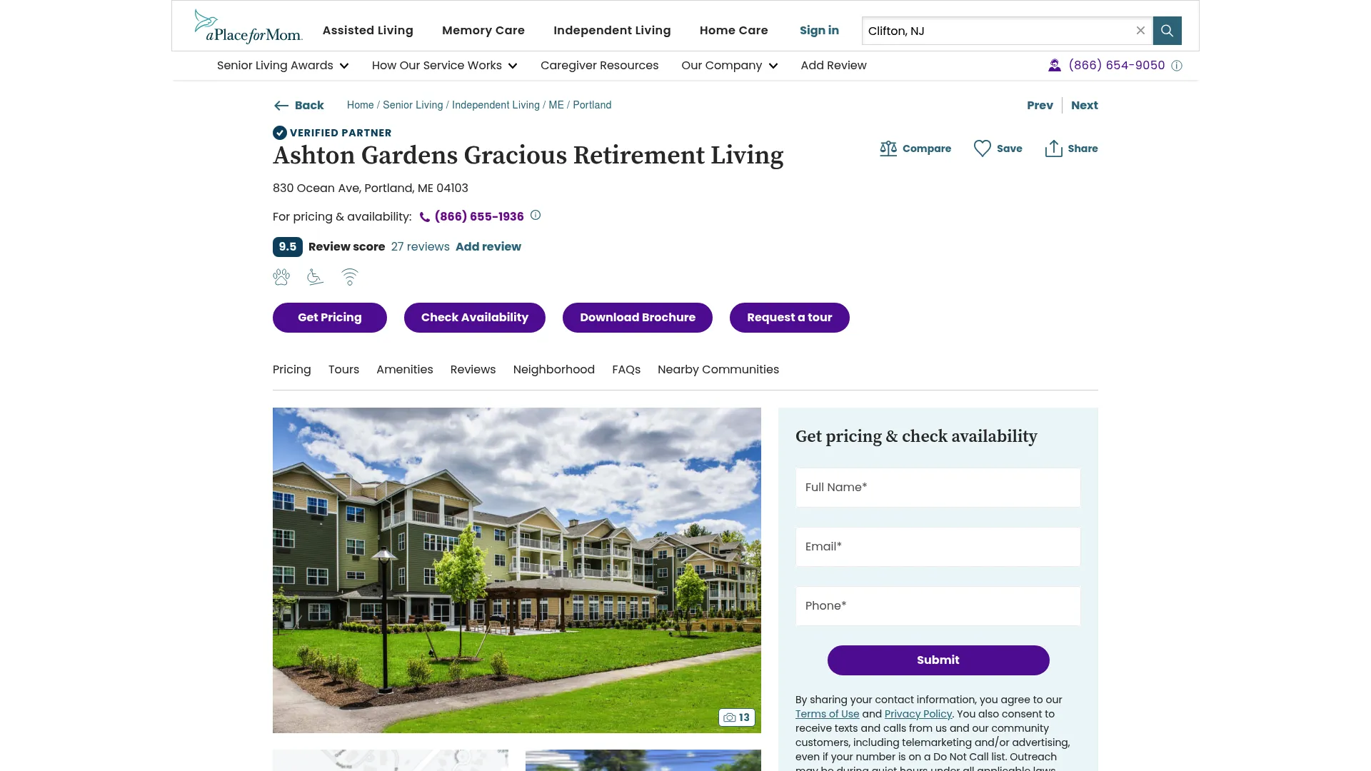 Ashton Gardens glass chapel with floor-to-ceiling windows and garden views