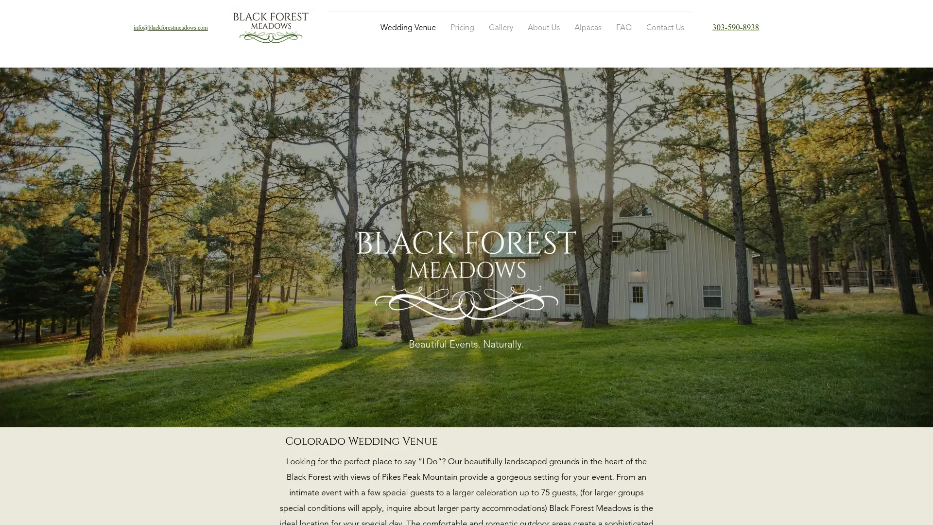 Black Forest Meadows alpaca farm wedding venue Colorado Springs