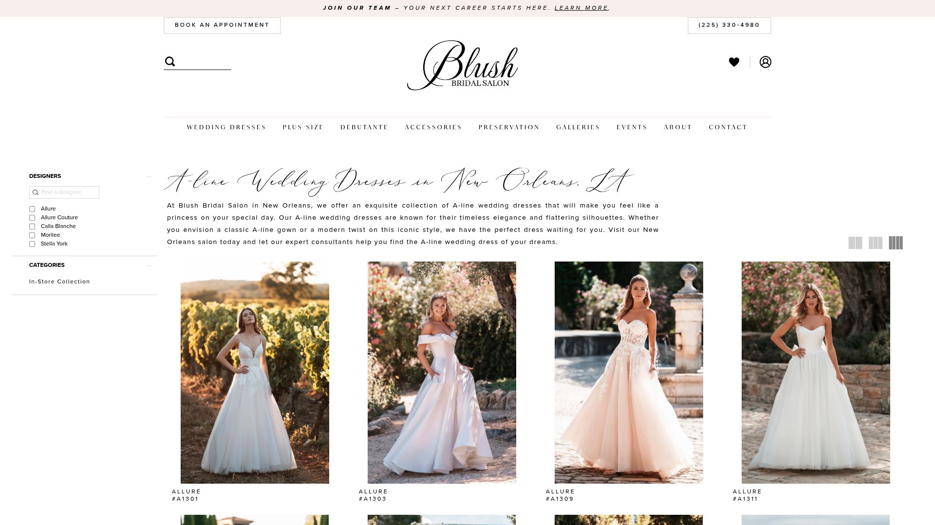 Blush Bridal Salon A-line wedding dress collection