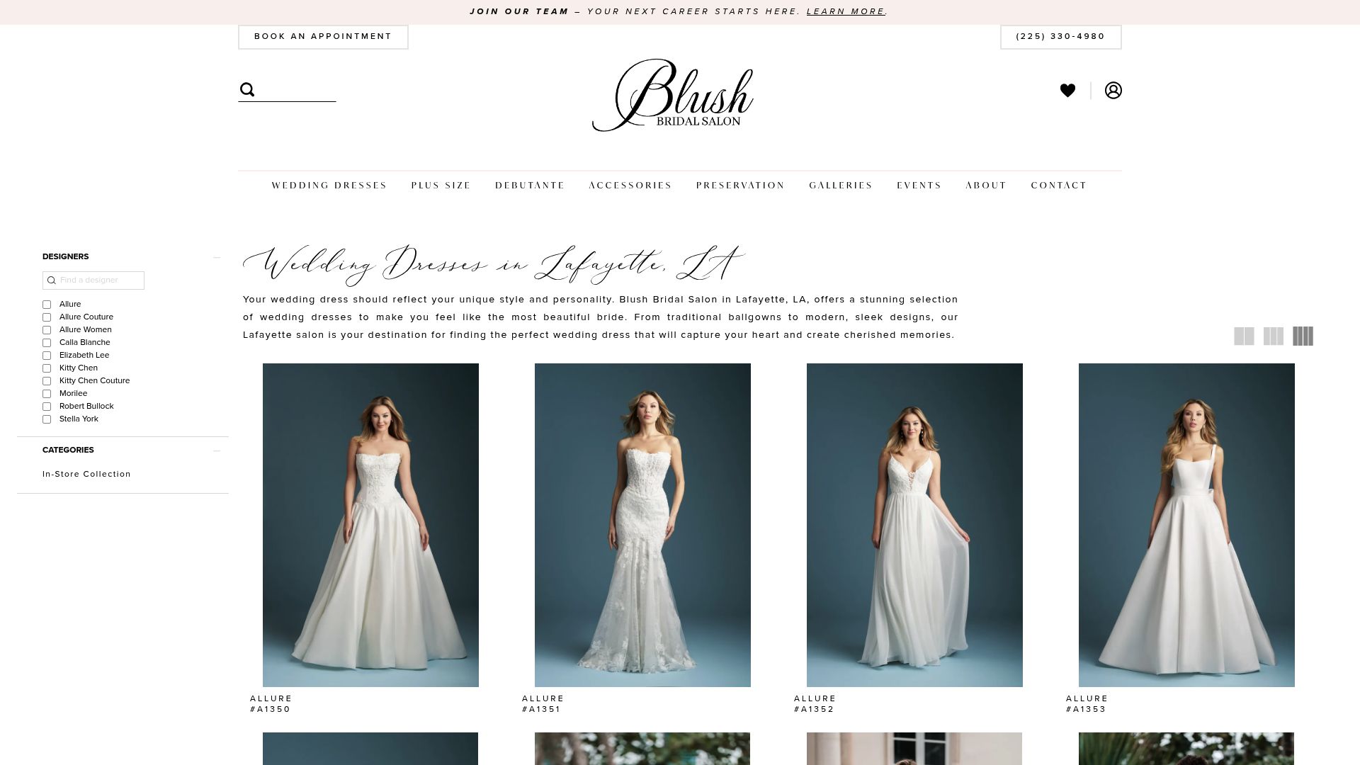 Blush Bridal Salon Lafayette wedding dresses page