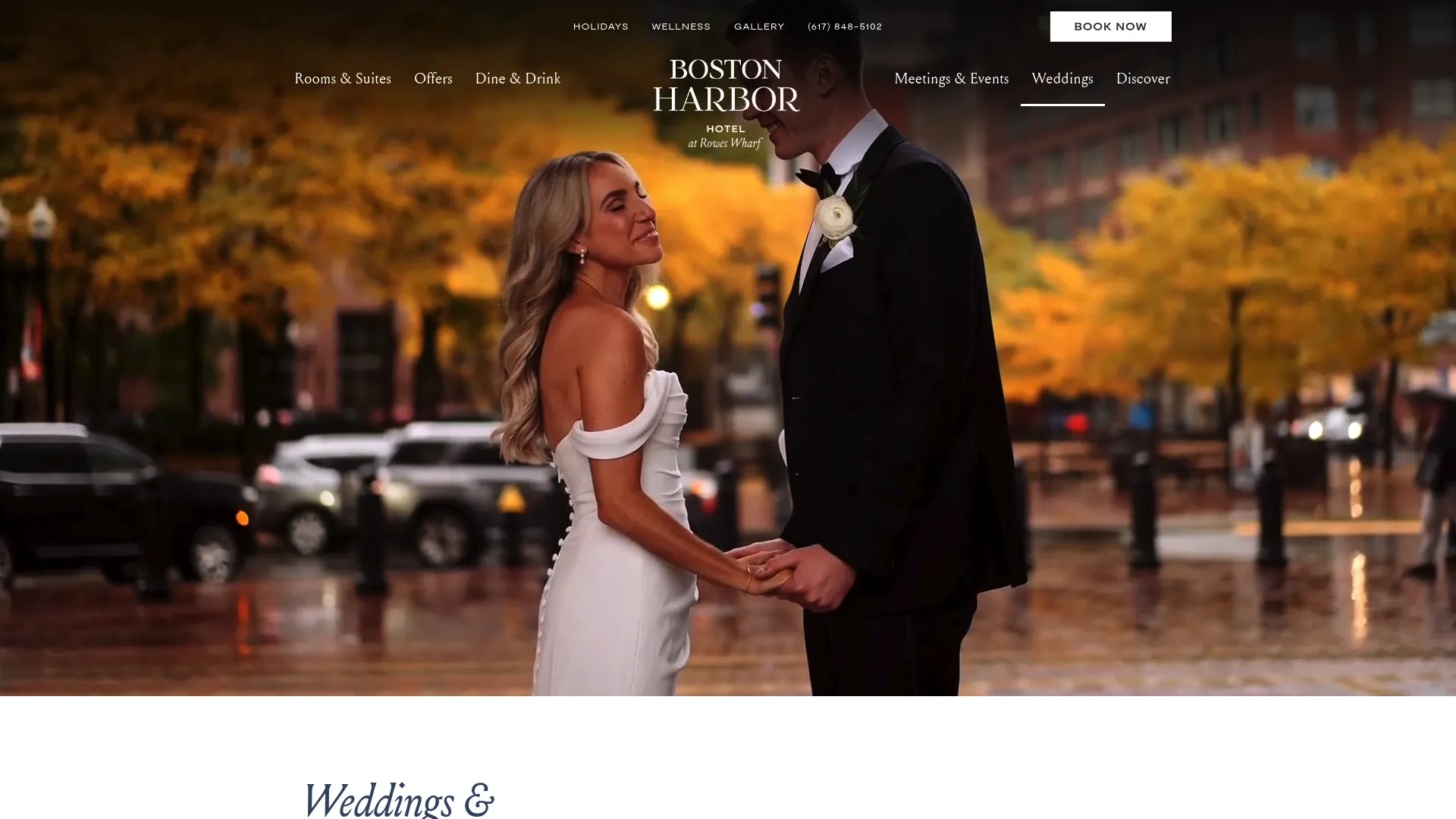 Boston Harbor Hotel waterfront wedding venue at Rowes Wharf