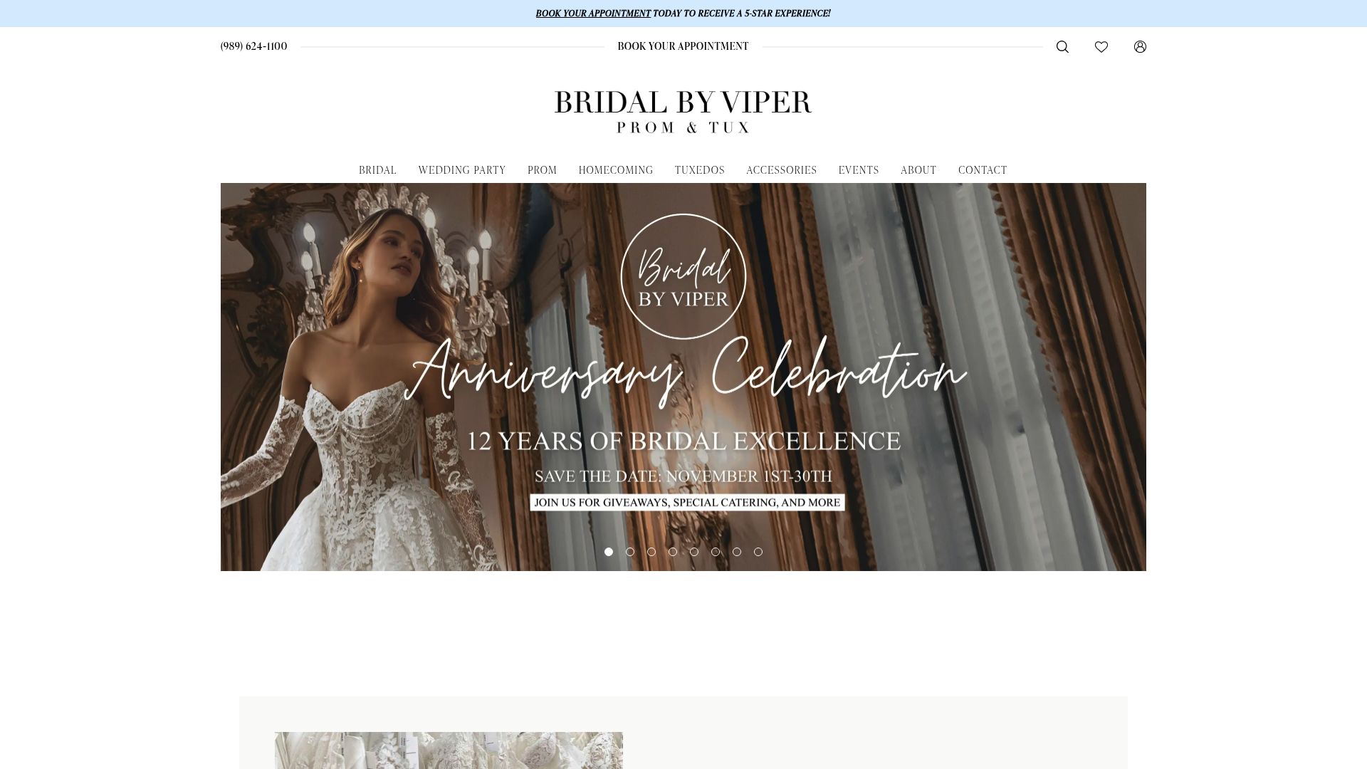 Screenshot of Bridal by Viper website