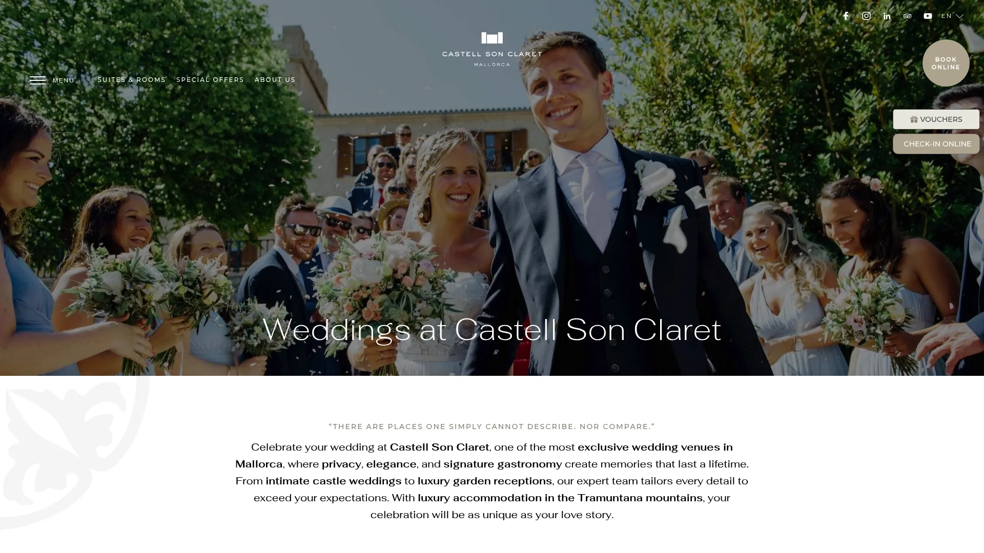 Castell Son Claret luxury castle wedding venue