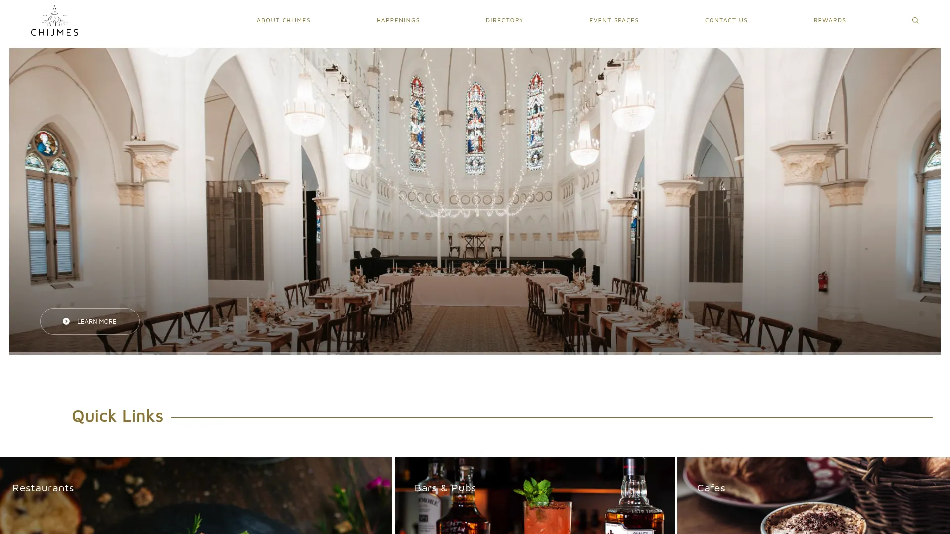 CHIJMES Hall neo-gothic interior with crystal chandeliers