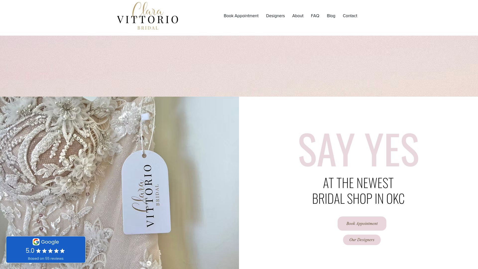 Clara Vittorio Bridal website homepage
