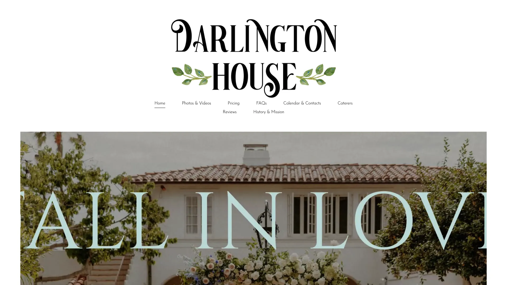 Darlington House Spanish colonial wedding venue exterior