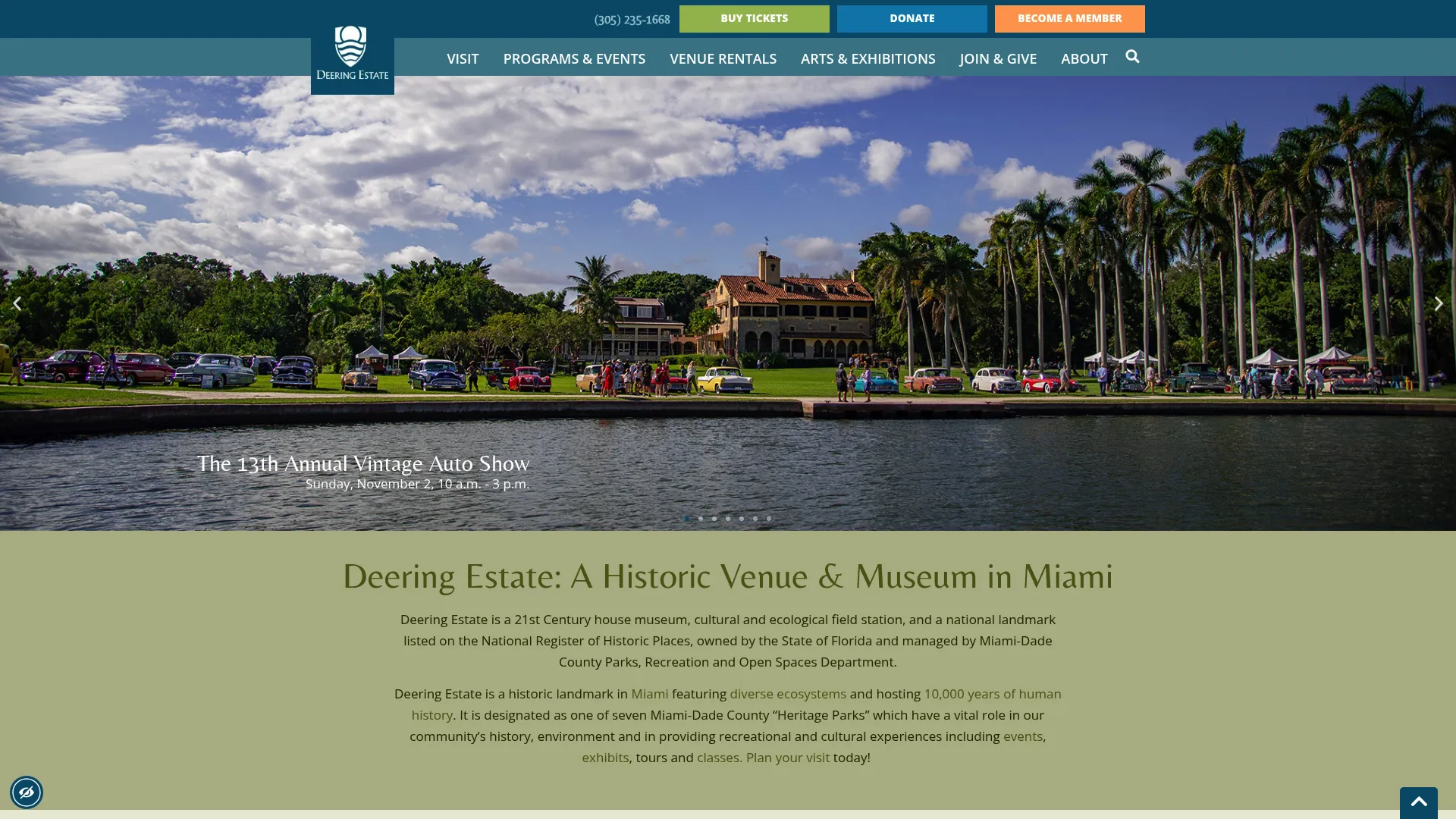 Deering Estate waterfront wedding venue with bay views