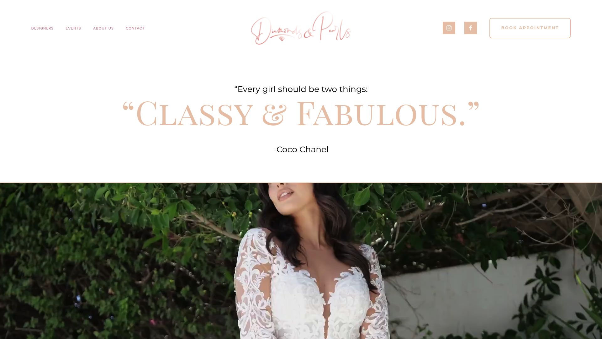 Diamonds & Pearls Bridal website