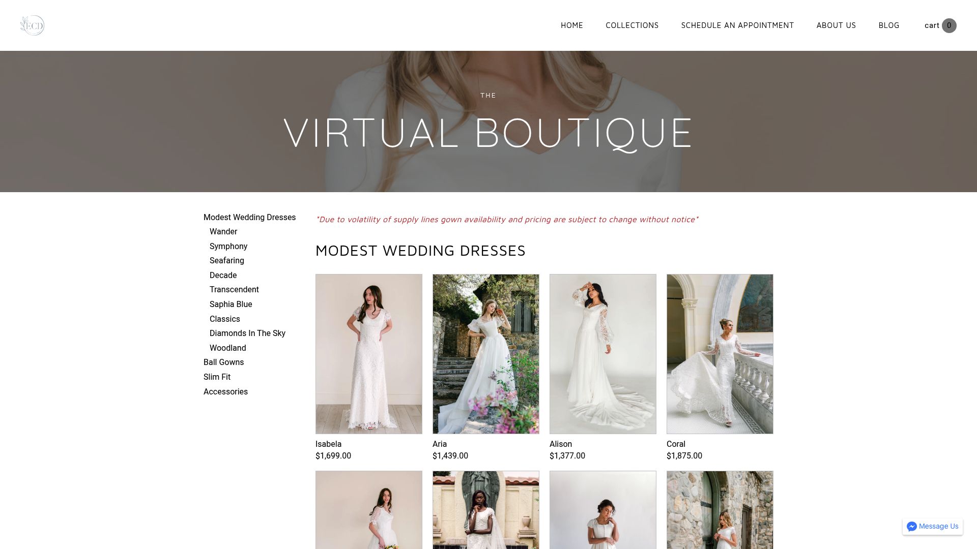 Elizabeth Cooper Design modest wedding dress collection