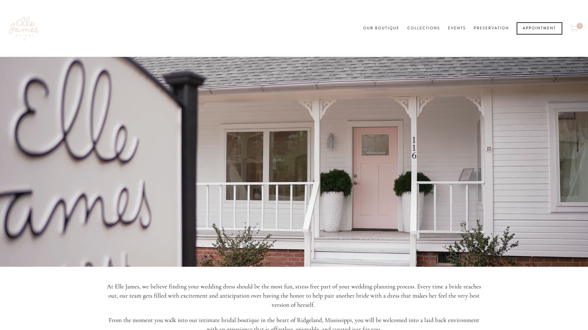 Elle James Bridal boutique interior