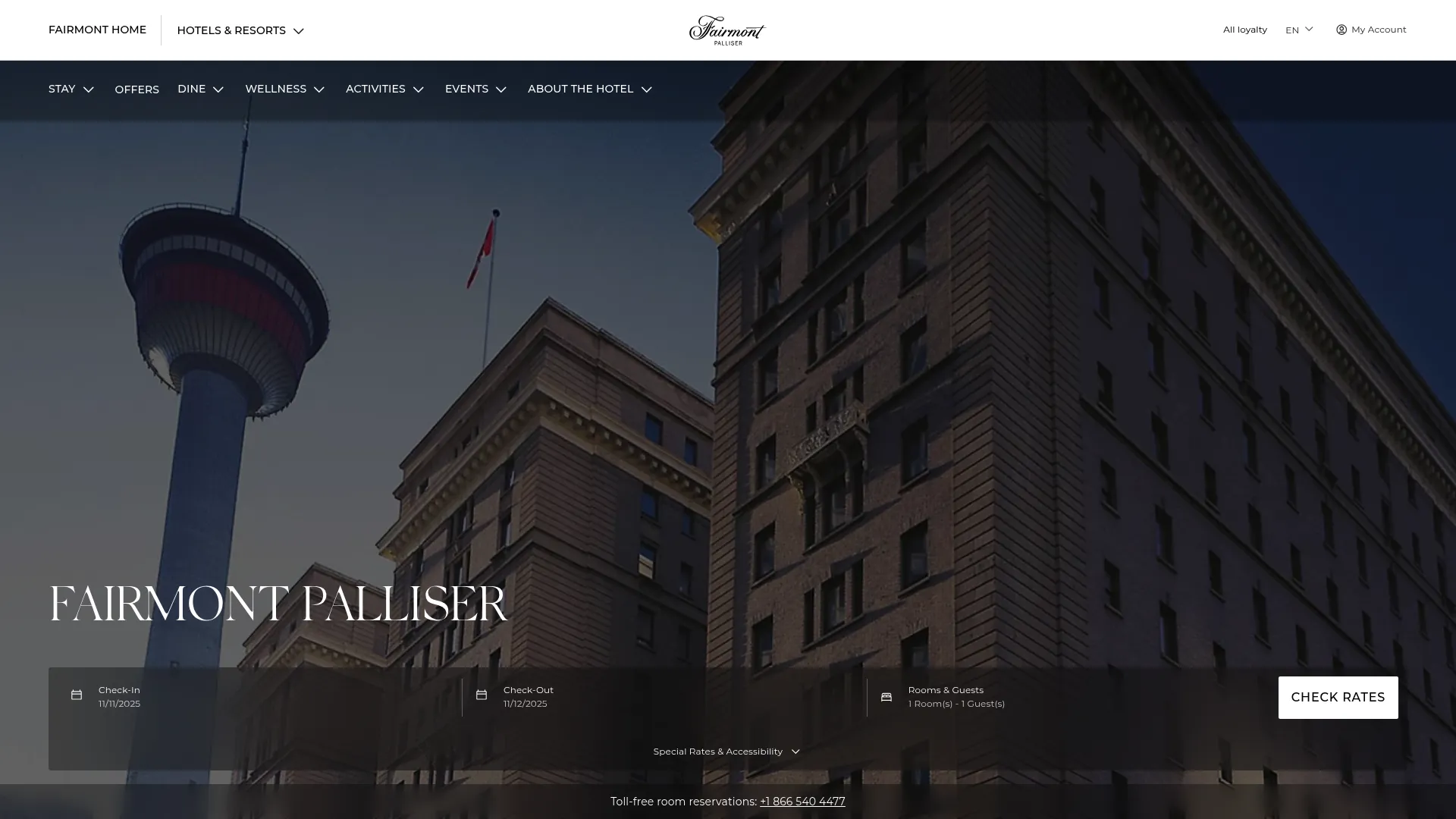 Fairmont Palliser historic ballroom with crystal chandeliers