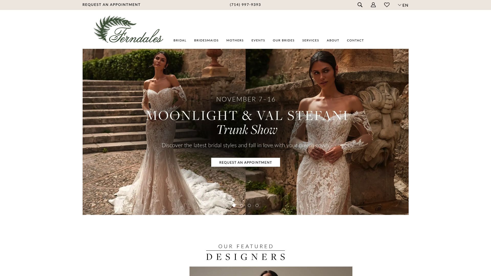 Screenshot of ferndalesbridal.com