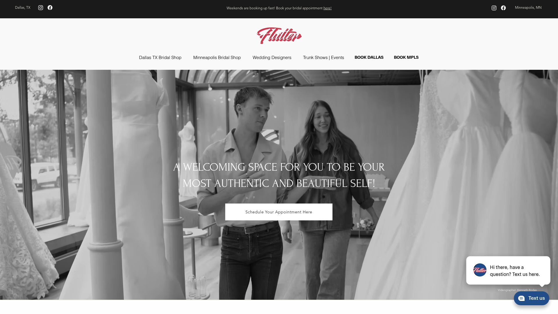 Flutter Bridal Co Minneapolis showroom