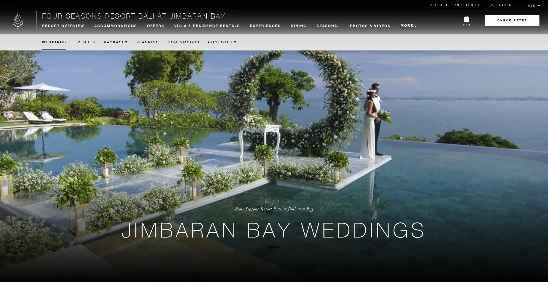 Four Seasons Jimbaran Bay overwater wedding aisle