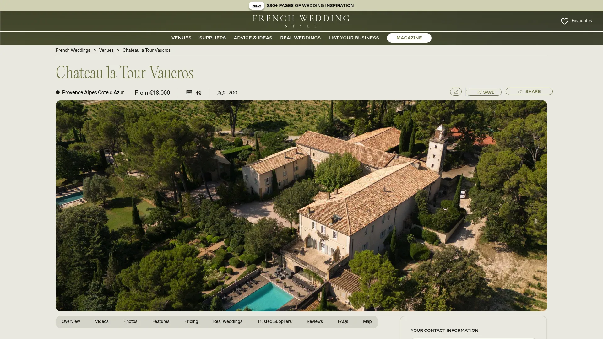 Château de la Tour Vaucros vineyard wedding venue