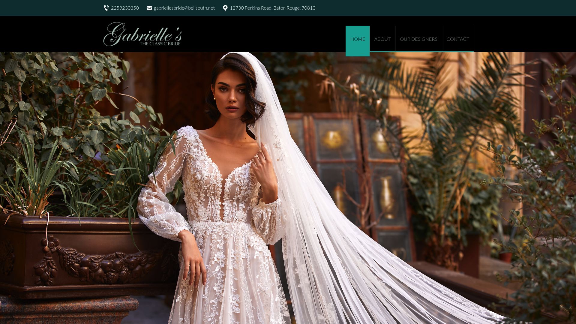 Gabrielle's Bridal & Formal website homepage